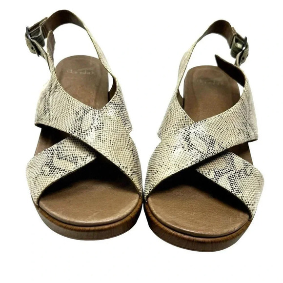 Dansko Jacinda Women's beige Leather Slingback Heels Sandals Size 41 US 10-10.5 - Picture 6 of 14